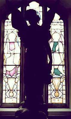 Angel in church window, Norfolk