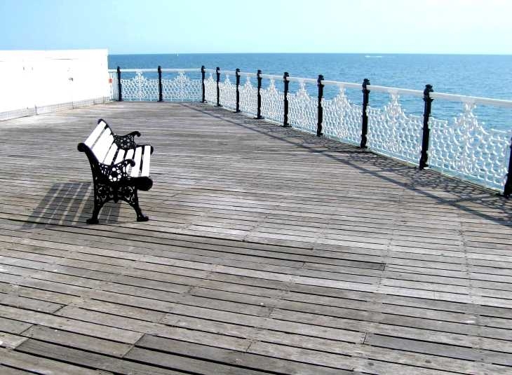 Space and sea, on the pier, Brighton, Sussex
