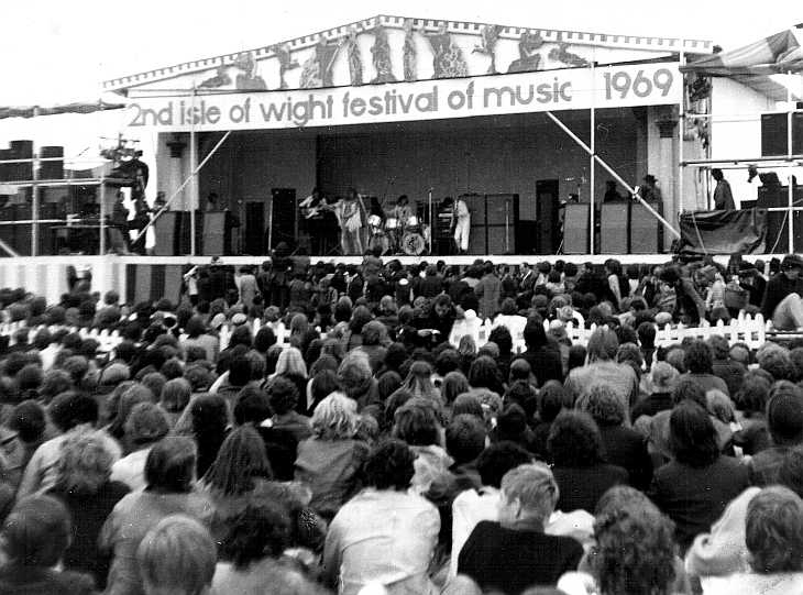 The Who on stage at the Isle of Wight rock festival 1969
