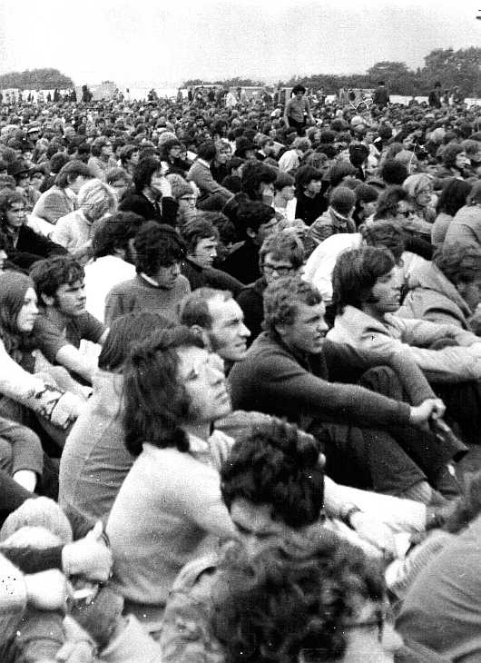 Fans at the Isle of Wight rock festival 1969