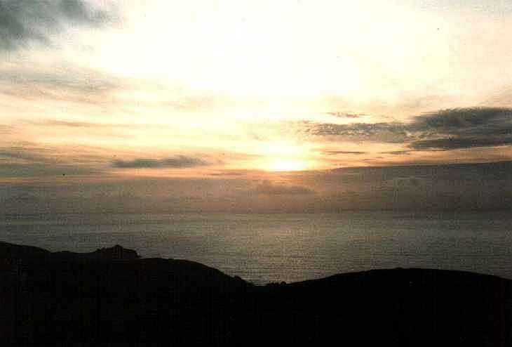 Sunset over the sea, Cornwall