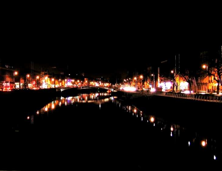 The River Liffey at night 2, from O'Connell Bridge