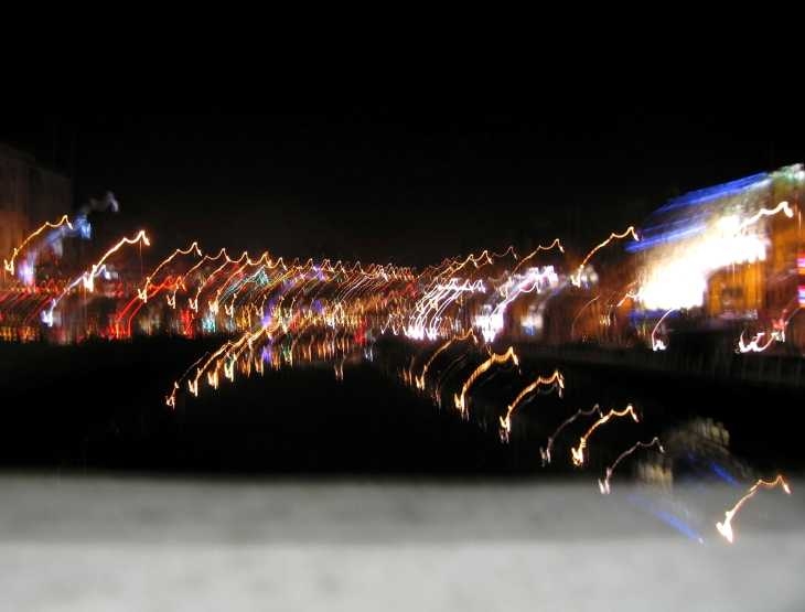 Abstract view of the River Liffey at night 1
