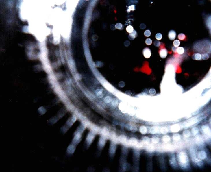 Experimental photography. Vision through a plastic beer glass