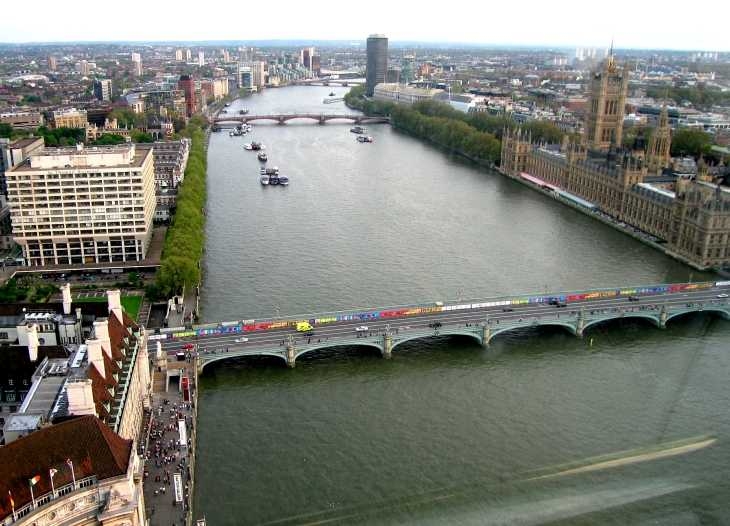 Westminster Bridge and The Thames from The London Eye