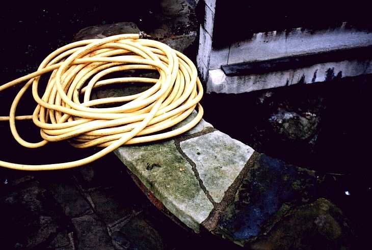 Coiled hose, Smithfield, London