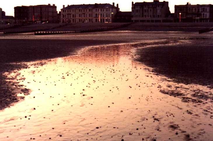 Beach at sunset, Worthing, Sussex