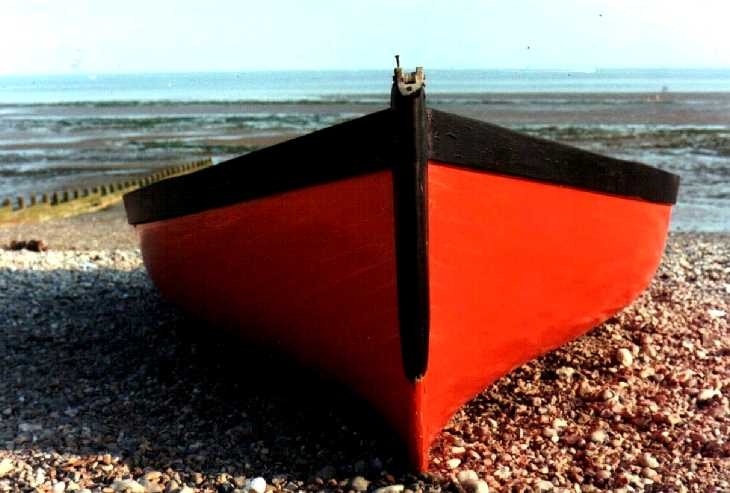 Rowing boat on beach, Worthing, Sussex