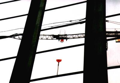 Reflection of crane, City of London