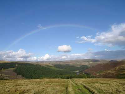 Rainbow near Alport Castles, Derbyshire Peak District