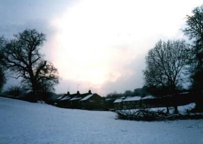 'The Dip' in snow, Welwyn Garden City, Hertfordshire