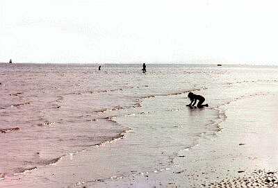 Girl playing, Worthing beach, Sussex